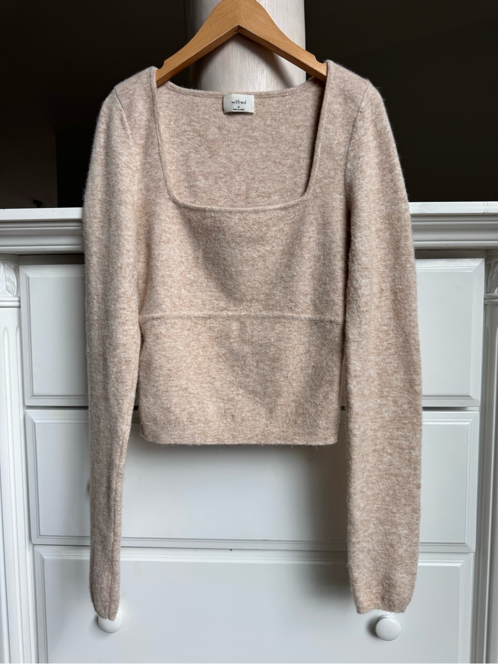 Wilfred Square Neck Cropped Sweater Size M.